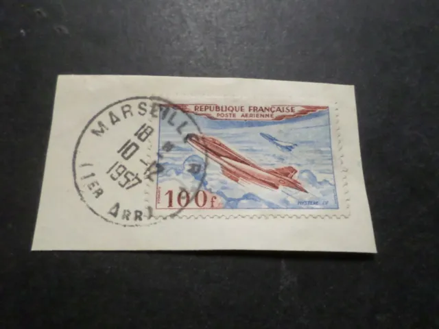 Frankreich 1954 Briefmarke Luft N°30 Flugzeug Mystère IV Entwertet Rundstempel