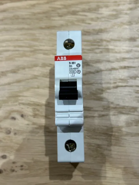 ABB S251 6 Amp Type B Circuit Breaker Mcb Single Pole