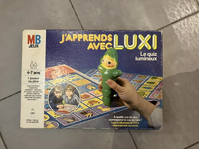 Jeu MB J’apprends Avec Luxi – Quiz Lumineux 1985 – Pile Neuve + Poster