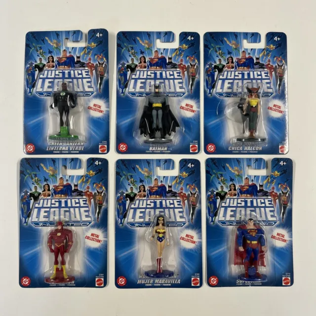 DC Justice League Unlimited  Die Cast Metal Mattel Figure Lot Of 6 Batman Flash