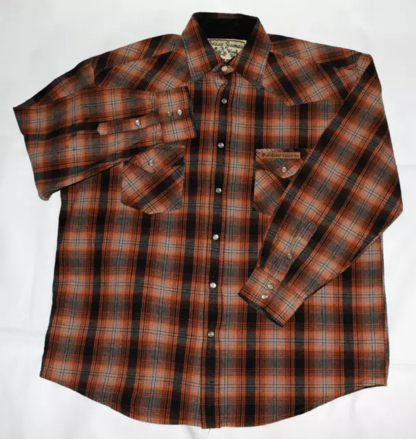 Jesse James Work Wear West Coast Choppers Men's Pearl Snap Shirt Size Large