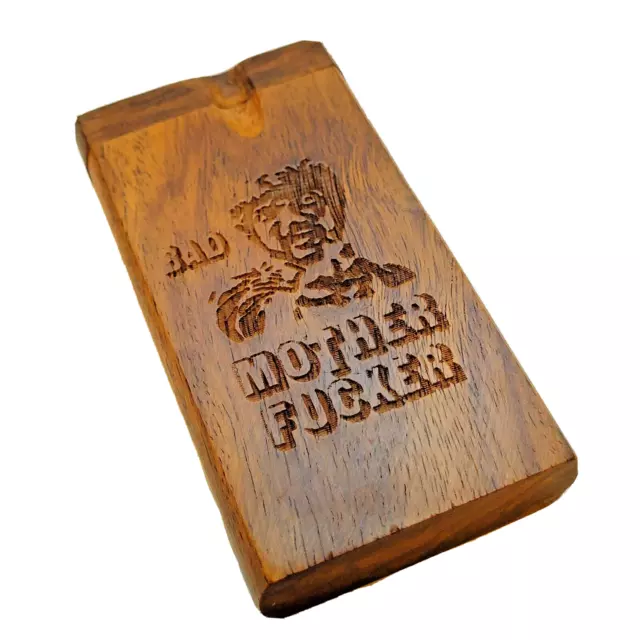 4" Wood Dugout Box Tobacco BAD MOTHER W/ One Hitter Pipe Bat