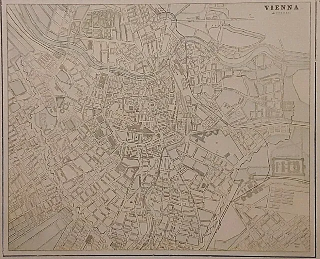 Vintage 1907 Atlas Map ~ VIENNA, AUSTRIA ~ Old & Authentic ~ Free S&H