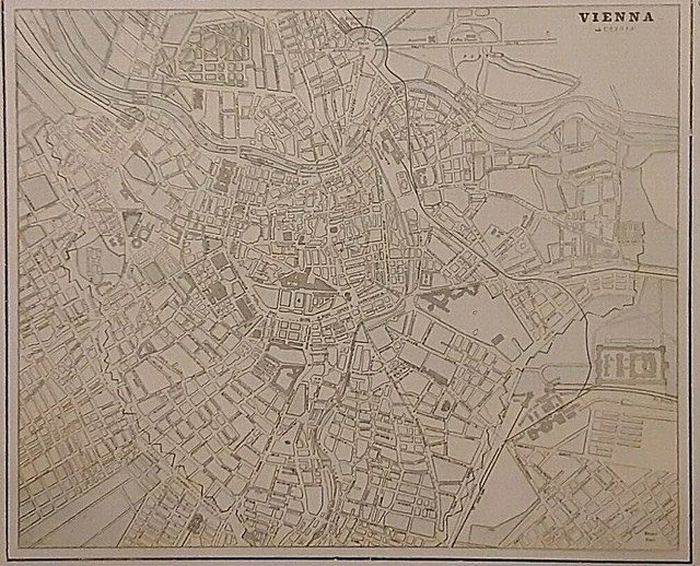 Vintage 1907 Atlas Map ~ VIENNA, AUSTRIA ~ Old & Authentic ~ Free S&H
