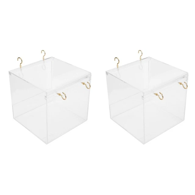 2x Budgie Badewanne Papagei Feeder Papagei Fütterung Gericht Vogel Dusche Box