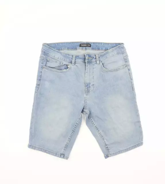 Peacocks Herren blau Baumwolle Chino Shorts Größe 30 L9 in normal