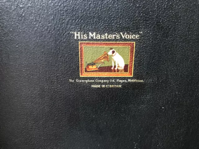 Koffergrammophon, "His Master's Voice", inkl. 8 Schellackplatten