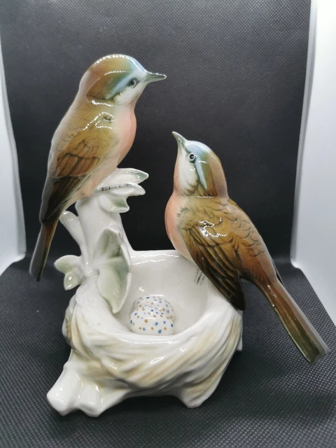 Oiseau Branché En Porcelaine , Karl Ens , Mesange Charbonni