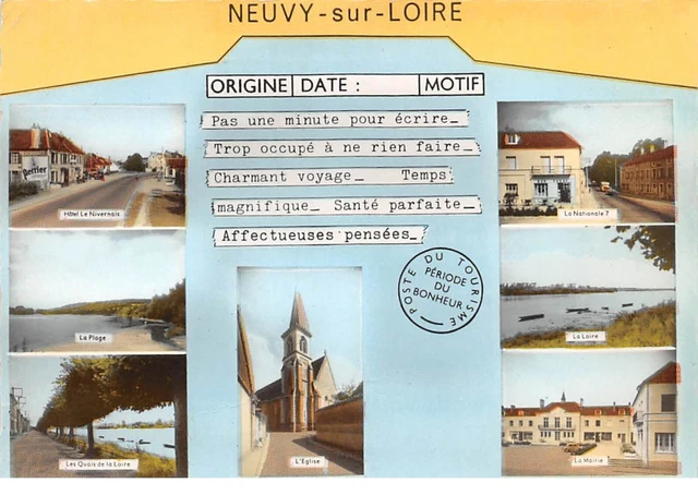 58 .n° 204724.neuvy sur loire.multivues. cpsm - 15 x 10.5 cm.