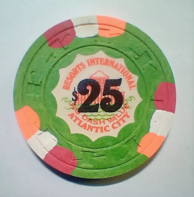 $25 Resort International N.J. 1978 Poker Chip Uncirculated Mint Condition $25 Resort International N.J. 1978 Poker Chip Uncirculated Mint Condition