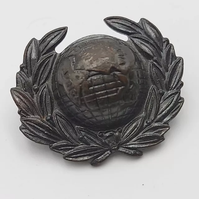 WW2 Royal Marines Officers Collar Badge Bronzed metal Birmingham Buttons Ltd 3