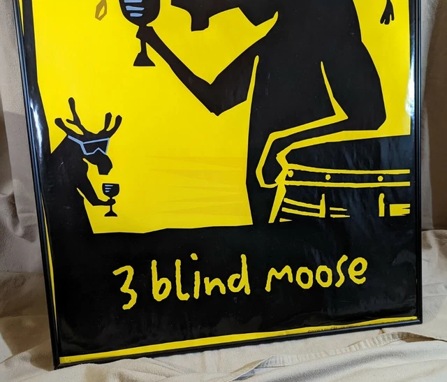 3 Blind Moose Wine Large 36.5X24.5" Bottle Label Framed Print TC