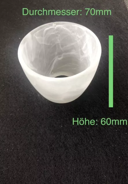 Lampenschirm E14 / G9 Ersatz Glas Alabaster Weiß Schrim Ø70x60mm (DxH) Loch 30mm