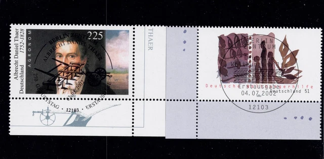 Bund BRD 2002; Thaer; Hungerhilfe; Mi.Nr.: 2255; 2271; Sonder-Ersttagsstempel