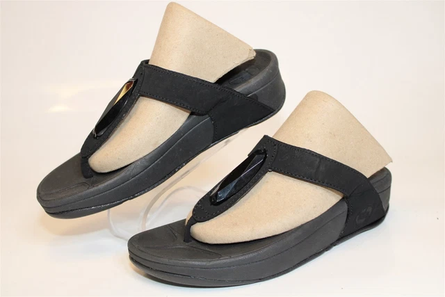 FitFlop Womens 5 36 Black Sandals Thongs Shoes 180 398