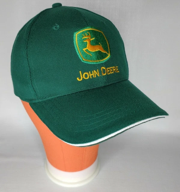 John Deere Hat Mens Green Denim Embroidered Adjustable Hat