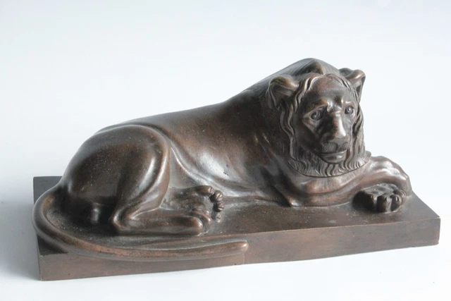 Figurine Lion Couché Nardi Italy – Composition Animal Sauvage Vintage