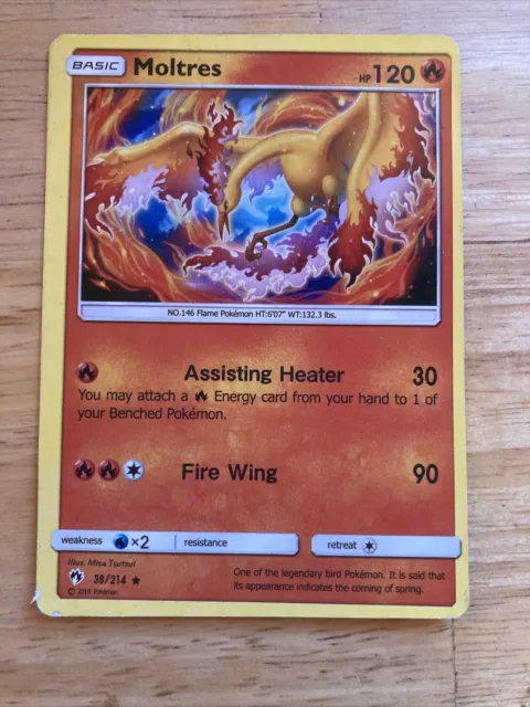 Pokémon Moltres 38/214 Lost Thunder - Battle Academy, Stamped, Rare, New, NM/M