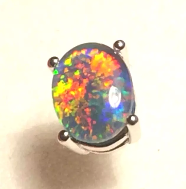 Opal Tie Pin Genuine Earth Mined Beautiful Bright Variety of All Colours 8x6mm