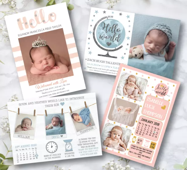 Personalised Photo Baby Thank You Cards • Birthday • Christening • Boy • Girl
