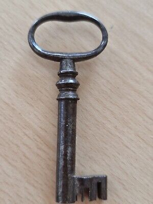 Antique 19th Century Casket Or Strongbox French Key 73mm Long 3