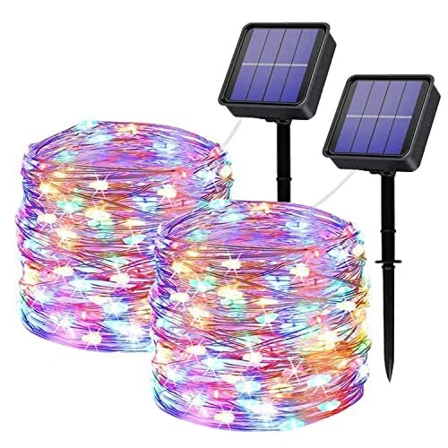 Guirlande Lumineuse Exterieur Solaire Lot de 2 2×12M 120 LED Guirlande Solair...