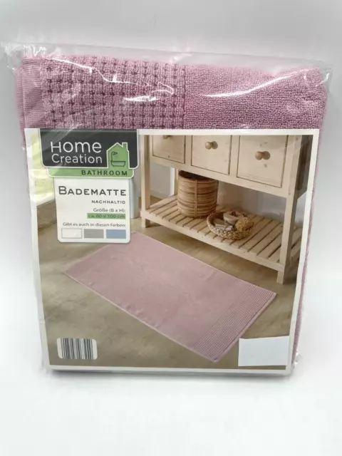 Home Creation Badematte nachhaltig rosa 60x100cm Baumwolle Neu