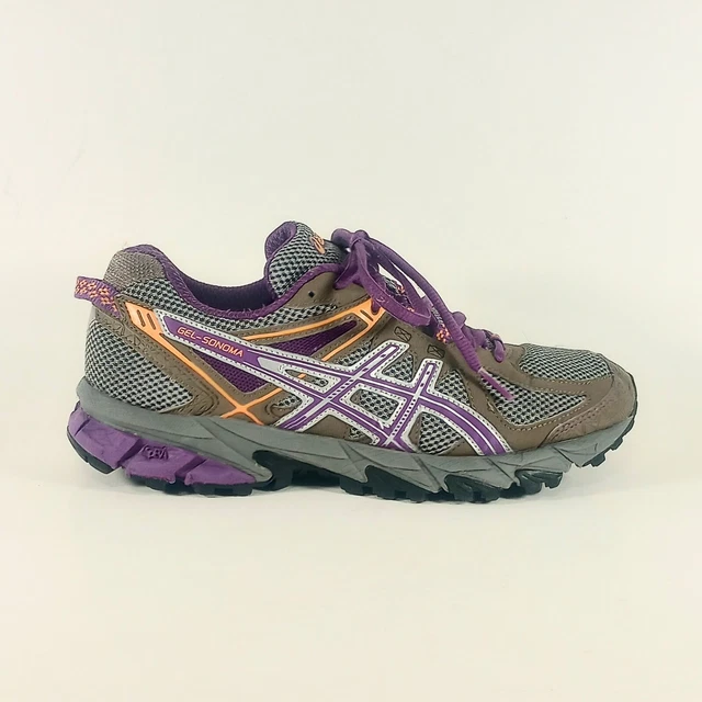 Asics Gel Sonoma Womens 7.5 Olive And Purple Trail Running Shoes Sneakers  T4F7Q