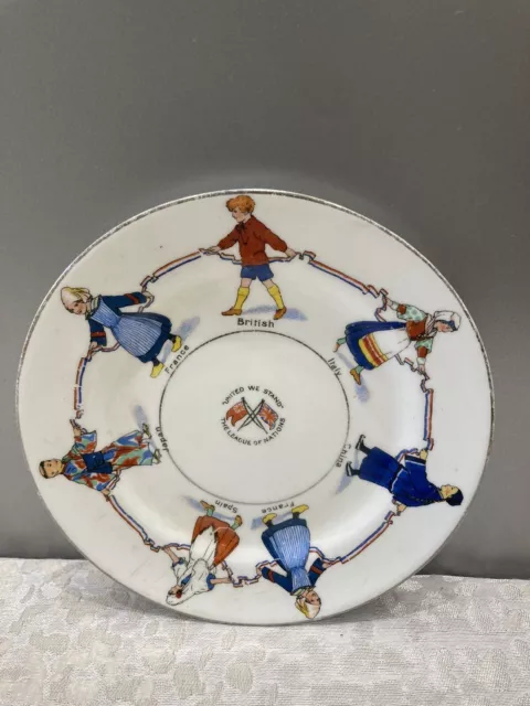 Paragon The League Of Nations “ United We Stand “ Plate . Rare Plate