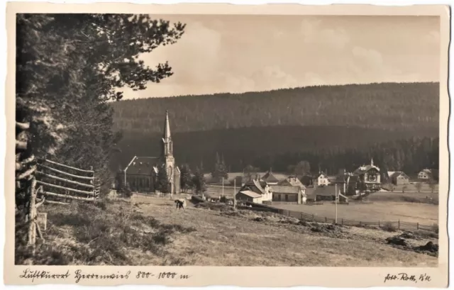 alte Ak Herrenwies, Ortsansicht mit Kirche, Foto Roth, Bühlertal, ungelaufen