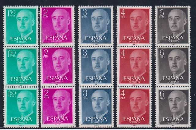Espagne - Lot Cinq Brochures Franco Neufs MNH Espagne (Avec Chiffre Au Dos )