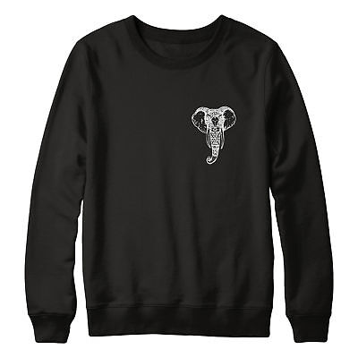 Boho Elephant Pocket Sweatshirt Sweater Men Women Bohemian Clothing Hippie L91