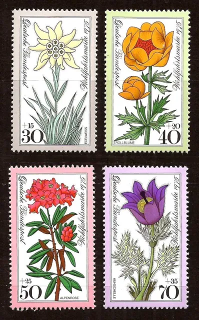 [D7549] BRD, Germany, Full set 1975 MNH** Alpine Flowers, Charity Stamps