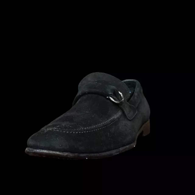 SALVATORE FERRAGAMO Men’s Black Suede Slip On Dress Casual Shoes sz 9.5 ...