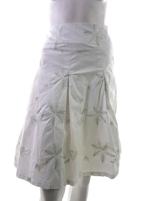 Jupe Midi Blanc Ivoire Patrick Chaize – Taille 40 – Viscose Avec Doublure – Occasion Très Bon état