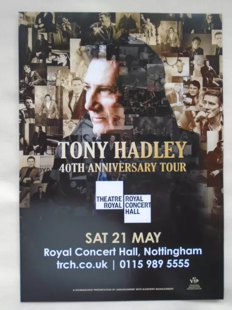 TONY HADLEY Live in Concert "40th Anniversary Tour" UK 2022 Promotional flyer