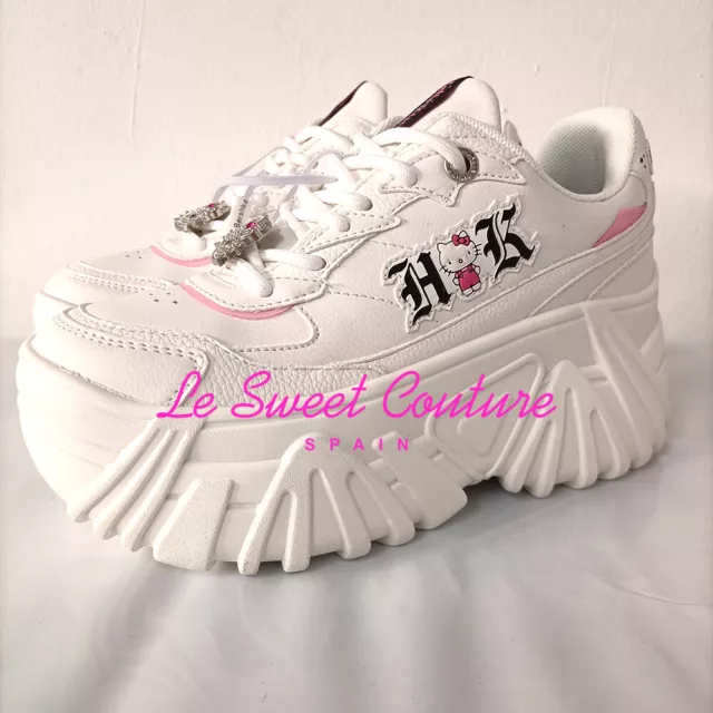 BERSHKA Hello Kitty platform trainers rhinestone white 1501/160