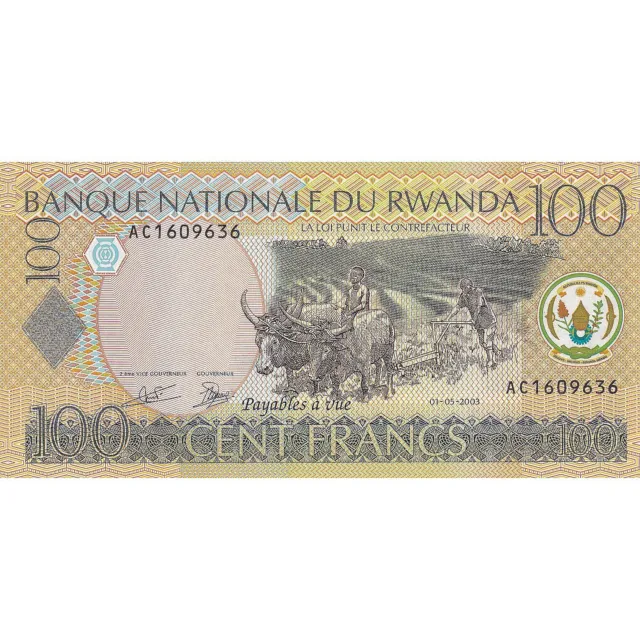 [#195798] Rwanda, 100 Francs, 2003, 2003-05-01, KM:29a, NEUF