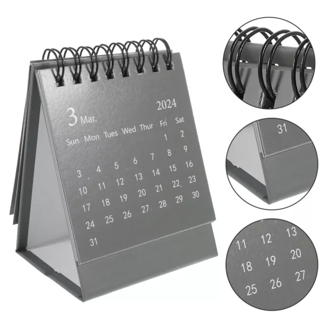 Mini Calendar Table Desk Flip Calendars 2024 Decorative Office Small