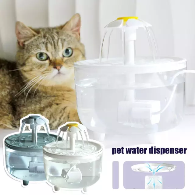 Pets Water Fountain Auto Filter USB Electric Mute Cat Bowl 1200mL Drinker F7C1