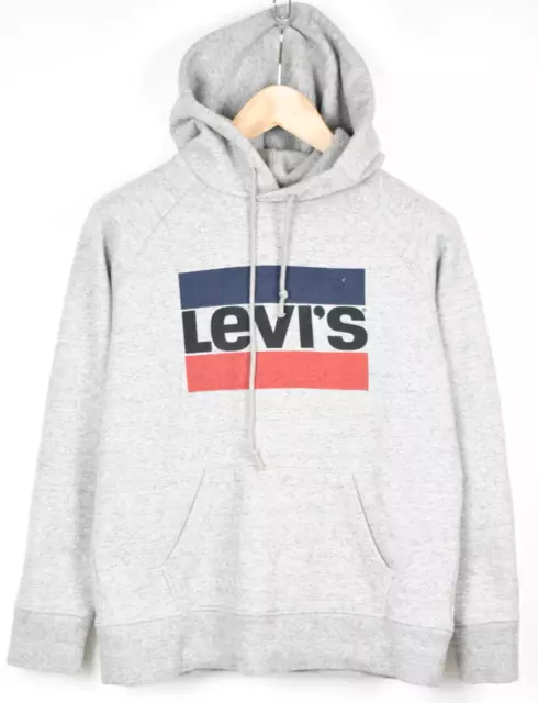 Felpa con cappuccio Levi's uomo XS grigio melange stampa logo canguro pullover