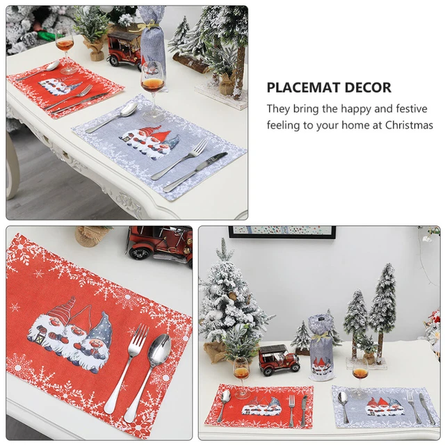 christmas silverware holder Weihnachten Urlaub Tischsets Frohe Weihnachten Tisch 10