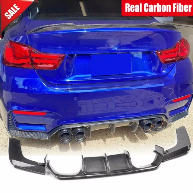 Real Carbon Fiber Rear Bumper Diffuser Lip Refit for BMW F80 M3 F82 F83 M4 15-19