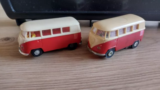 2 Faller VW Busse Bullys Rot/Beige Bastler AFX AMS 60/70er JAHRE