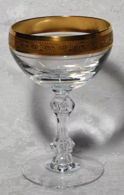 Westchester Champagne Glass Tiffin Franciscan with Minton Rim Gold Embellishment