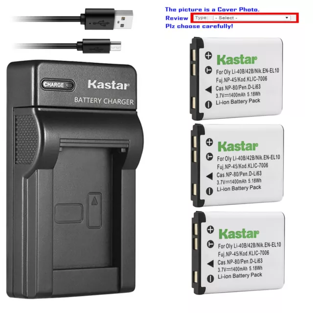 Kastar Battery Slim Charger for Kodak KLIC-7006 & Easyshare M531 Easyshare M532