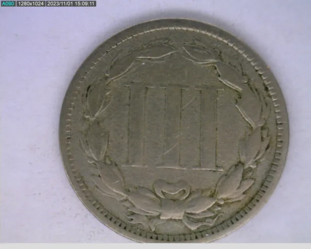1867 three cent nickel (45-429 11m3) 2