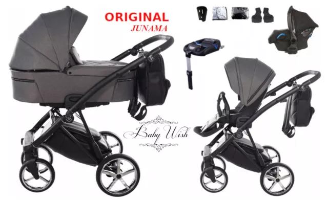 JUNAMA AIR V2 BABY PRAM  2in1 3in1 CARRYCOT + PUSHCHAIR + CAR SEAT + ISOFIX