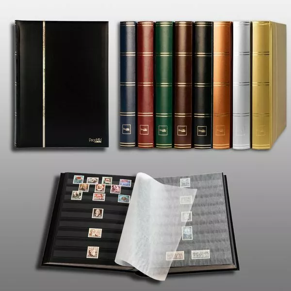 60 black pages stamp album stockbook Lighthouse/Prophila black cover