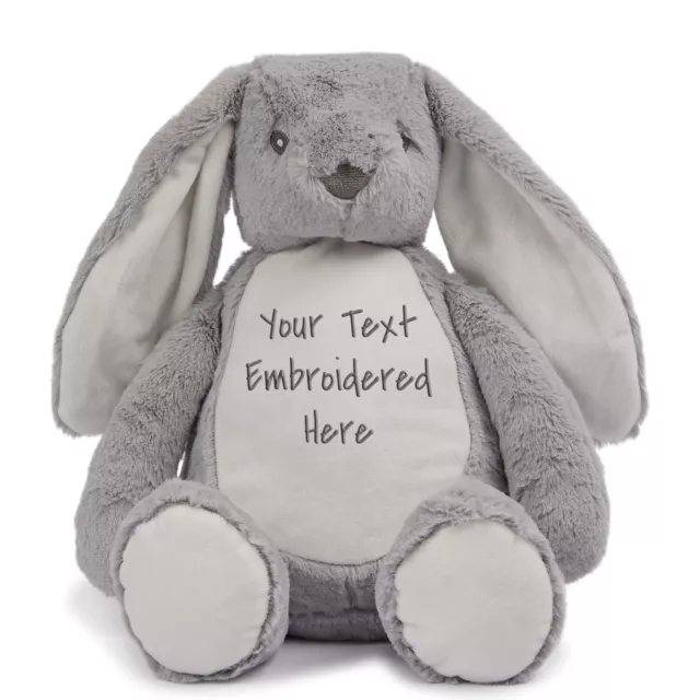 Personalised Bunny Large 40cm - Embroidered Message or Name - Removable Pouch